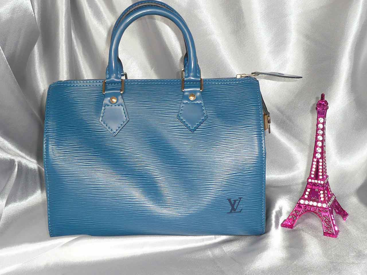 Louis Vuitton Speedy 25 cuir épi bleu